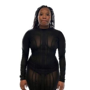 Sheer black Bodycon Dress